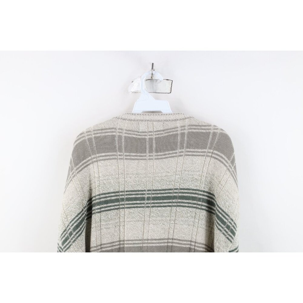 Vtg 90s Streetwear Mens XL Striped Color Block Ribbed Knit Crewneck Sweater USA - Picture 10 of 11